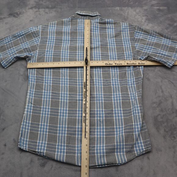 Wrangler Shirt Mens Medium Blue 20X Outdoor Fish Hike Camp Work Button Up - Picture 3 of 16